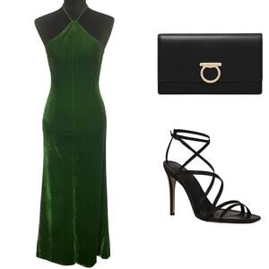 NWT - Reformation Nyla Velvet Halter Maxi Dress